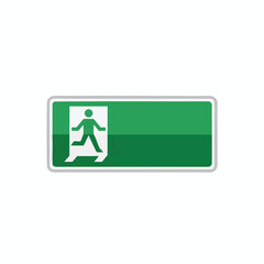 Green Emergency Exit Sign with Running Man Symbol