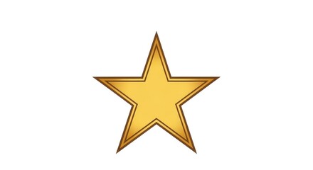 Fototapeta premium A detailed illustration of a five-pointed star with a golden hue and a brown outline