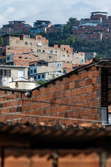 Dense Brick Housing On Latin Hillside Neighborhood.