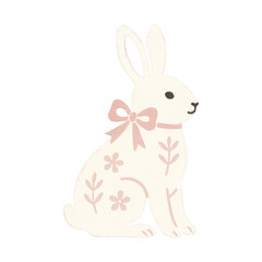 Obraz premium PNG Charming floral bunny illustration