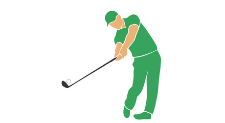 Man Playing Golf Swing.
