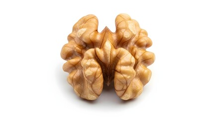 Fototapeta premium Healthy organic walnuts and a natural pine cone isolated on a white background make a tasty, macro-focused snack rich in nutrition and nutty flavor