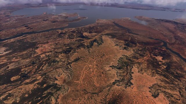 Top aerial view of the Marree Man. Australia