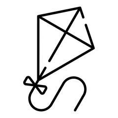 Kite toy black line icon