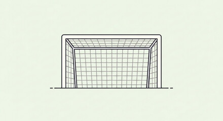 Soccer Goal Net Outline Vector Illustration Isolated © SyedAizaz
