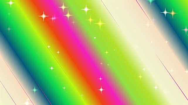Vibrant Rainbow Gradient with Twinkling Stars for Colorful Abstract Background Design