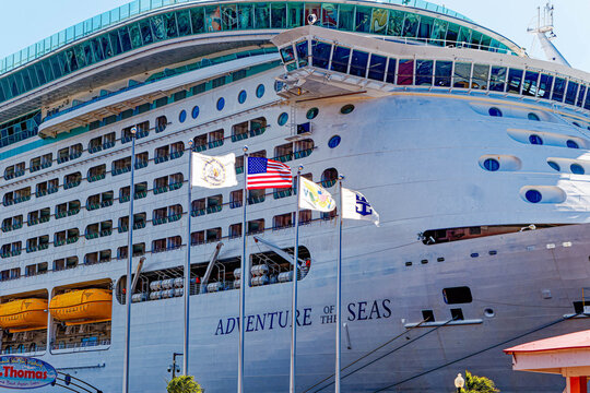 Royal Caribben Adventure of the Seas Cruise Ship Docked in St. Thomas Harbor