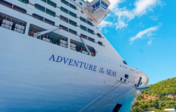 Royal Caribben Adventure of the Seas Cruise Ship Docked in St. Thomas Harbor