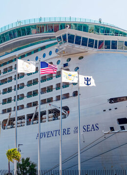 Royal Caribben Adventure of the Seas Cruise Ship Docked in St. Thomas Harbor