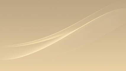 黄金色に輝くエレガントで立体的な抽象ウェーブ素材