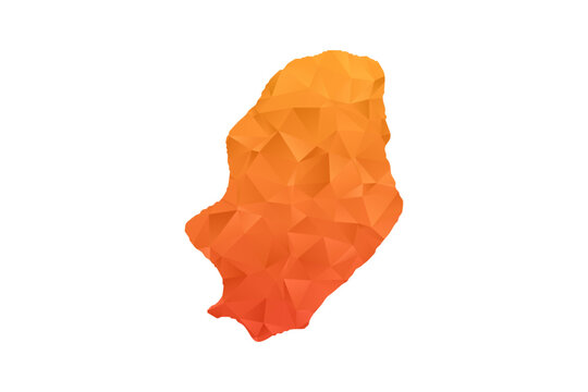 Niue Map - Polygon Style Vector Illustration in Orange Gradient, Low Poly Geometric Design, Isolated on White Background for Infographics and Education.