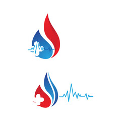 Healthcare Flame Logo with ECG Line for Emergency and Rescue Branding