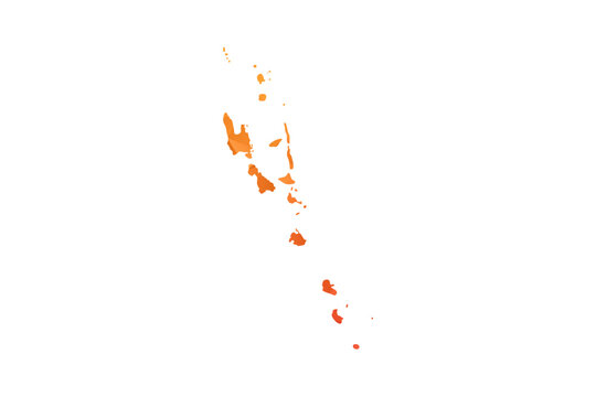 Vanuatu Map - Polygon Style Vector Illustration in Orange Gradient, Low Poly Geometric Design, Isolated on White Background for Infographics and Education.