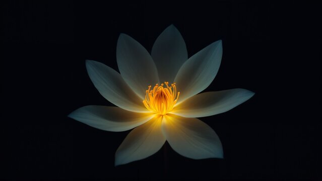 Lotus Flower Glowing in Dark Water