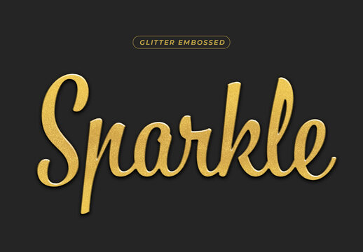 Glitter Embossed Script Text Effect