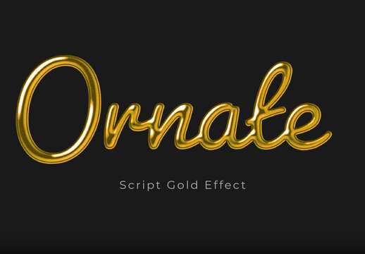 Script Gold Text Effect