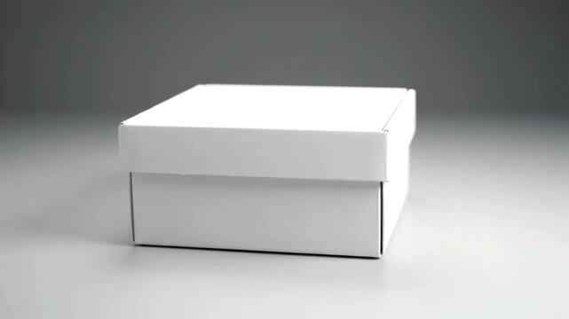 White Box on Gray Background with Subtle Shadows and Reflections.