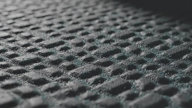 Close-up view of a textured grid surface with intricate patterns and designs