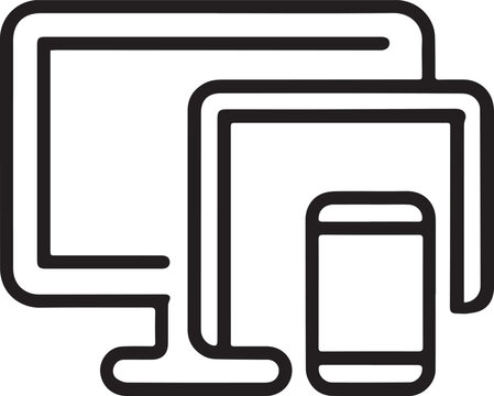 unique Responsive screen vector icon