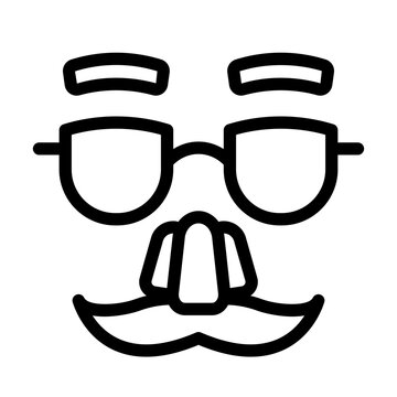 funny glasses outline icon. comic eyewear. playful disguise. party humor