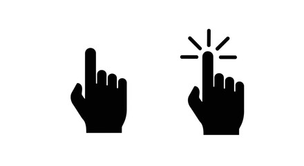 Fototapeta premium Two hands with fingers pointing upwards, one glowing, against a clean background, viewed from a straightforward perspective.