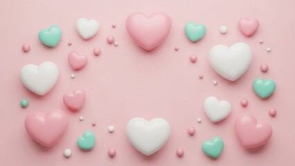 Fototapeta premium Heart Shapes Mockup Template with Copy Space for Valentine's Day and Love Themes