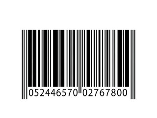 A black and white image of a barcode isolated on transparent background