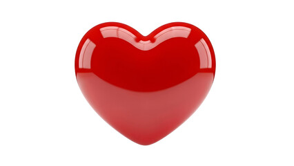 Fototapeta premium Shiny red heart symbol on transparent background for love and valentine's day concepts