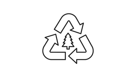 Fototapeta premium Recycling Symbol with Tree Inside Arrows.
