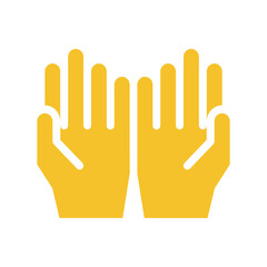 Obraz premium Hands in Prayer Position Icon for Islamic Dua and Worship