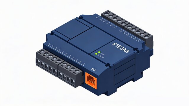Industrial PLC Icon | Minimalist 3D Isometric Art of Programmable Logic Controller & Factory Automation Hub