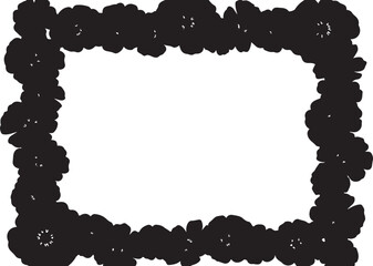 Obraz premium Elegant floral frame silhouette featuring decorative flower elements and ornamental botanical details