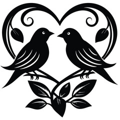 Artistic Black and White Silhouette Illustration for Decorative Graphic Design, Minimalist Vector Element