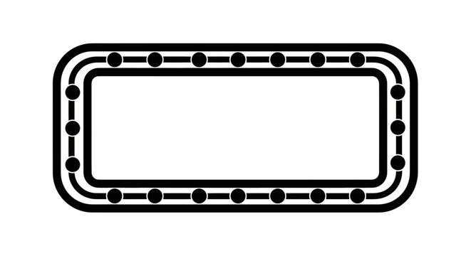 Retro Neon Sign Frame, Empty Copy Space, Vintage Marquee Border