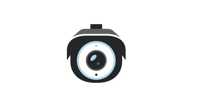 Simple camera icon illustration featuring lens and viewfinder elements in a minimalist design