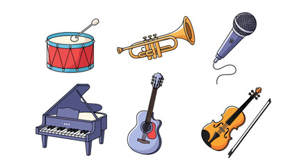 Musical instruments set on white © Fcraw