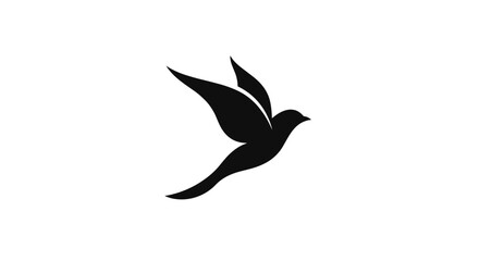 Obraz premium Black Silhouette of Bird in Flight.