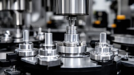 Close-Up of Precision Machinery in a Modern Industrial Setting