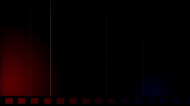 Police Siren Lights Flashing Over Dark Vintage Film Strip