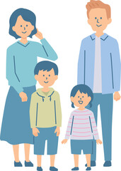 4人家族のイラスト