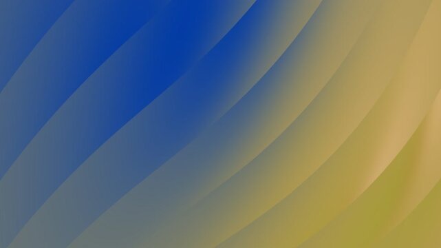 Abstract blue and gold gradient background with soft diagonal wavy stripes.