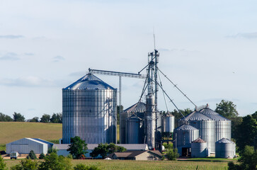 grain silos on a farm