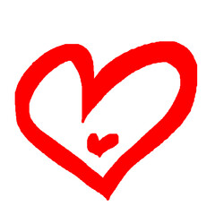 Doodle heart hand drawn sketch. Heart love isolated on white background. Red heart symbol, Valentines Day.