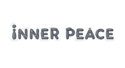 Fototapeta premium Serene floating stone typography illustrating inner peace and mindful tranquility, perfect for relaxation and meditation concepts. This peaceful