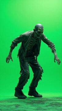 Zombie Set Isolated on greenscreen Background