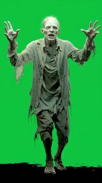 Zombie Set Isolated on greenscreen Background