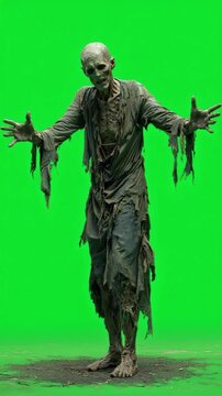 Zombie Set Isolated on greenscreen Background