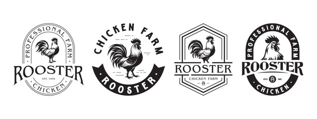 Rooster logo design. Animal, farm, chicken, badge. Vector template EPS 10 © IrGraphic