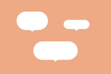 丸くてかわいいミニマルな吹き出しのセット素材