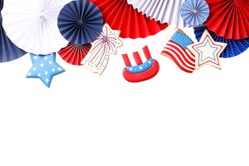 Obraz premium Labor Day treats in red, white, and blue, isolated on white, PNG